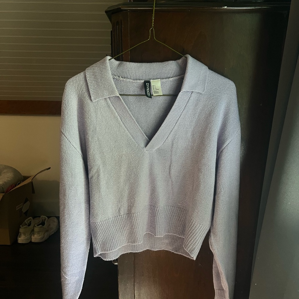 Divided Light Purple V-Neck Sweater